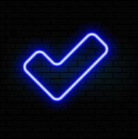 Outline neon Verified badge icon set. Glowing neon blue tick sign, approved checkmark. Verified user in social media, certified and original account, confirmed profile, verification mark. icons.blue vector