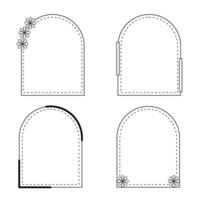 frame set create from square shape,black line. vector