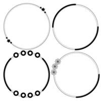 frame set create from circle shape with ,black line. vector