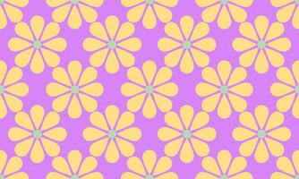 a detailed pattern flower create from geometric designs with yellow color on purple background , design for fabric or various pattern printing works. vector