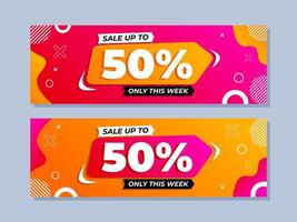 Geometric gradient sale banner template vector