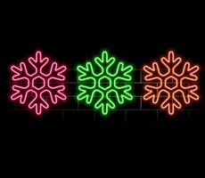 Outline neon snowflake icon. Glowing neon snowflake sign, snow pictogram in vivid colors. Ice crystal flake, frost winter season, geometric snowflake star silhouette. icon set, symbol for UI.pink vector