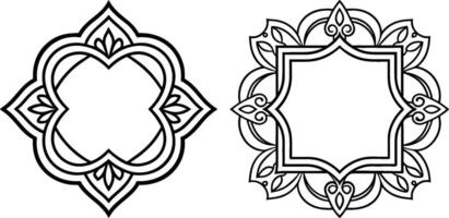 Two ornate frames with a border and a border vector