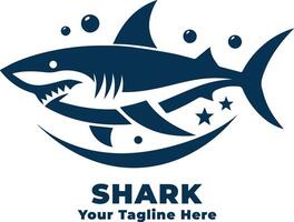 Logo Shark Simple Design With Flat Background vector