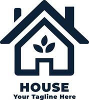 Logo Simple House Design With Blue Concept vector