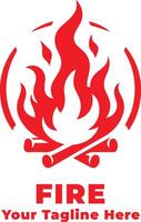 Logo Fire Simple Design vector