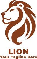 Simple Logo Lion Design With Flat Background vector