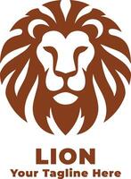 Simple Logo Lion Illustration With Flat Background vector