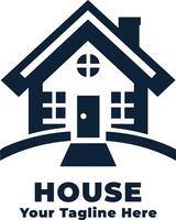 Simple House Logo Illustration With Blue Concept vector