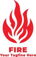 Logo Fire Simple Design Illustration vector