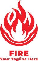 Logo Fire Simple Design With Flat Background vector