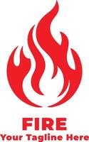 Logo Fire Simple Illustration Design vector