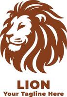 Simple Logo Lion Design With Brown Concept vector