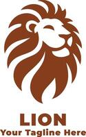Logo Simple Lion Design With Brown Concept vector