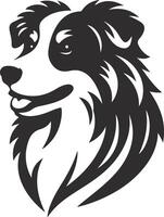 A black and white dog head on a white background vector