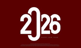 2026 Flat Typography Design for Happy New Year Celebration. vector