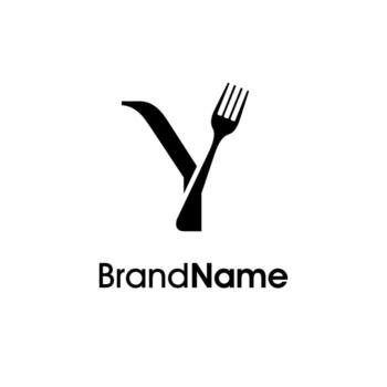 Simple and Unique Initial Y Fork Logo vector