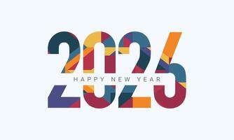 2026 Flat Colorful Typography Design for New Year Celebration. vector