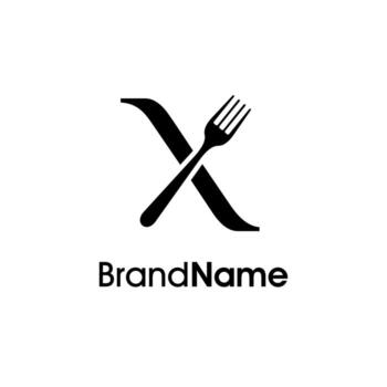 Simple and Unique Initial X Fork Logo vector