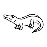 crocodile line art isolated on white background vector