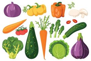 fresh vegetables set vector
