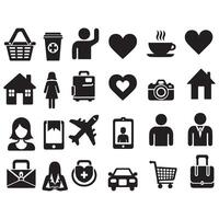 black color icon pack collection design vector