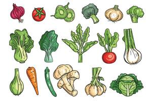 Seamless pattern of fresh vegetables. vector