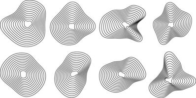 Organic topography designs. Geometric texture forms outline illustrations set. vector