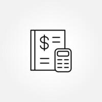 The business report icon on white background. calculator and dollar icon. vector