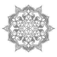 Black complex doodle mandala on a transparent white background vector