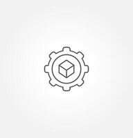 Gear icon template color editable. Gear symbol sign isolated on white background. Box icon. Product package cardboard shipping parcel box icon collection. Open and close outlined carton box. vector