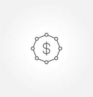 Money, coins and finances thin line icon set. Outline coin icon. Stack of coins related line icon. illustration. vector