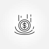 Deflation line icon. Linear style deflation icon.. Price reduction sign. Reduce rate symbol. illustration vector