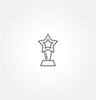 Cup and ribbon linear icon. trophy sign. Line customizable illustration. Contour symbol. isolated outline drawing. Editable vector