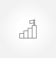 a stepped staircase with a flag at the top, symbolizing progress or achievement towards a goal. vector