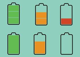 Battery Life Indicators Full, Medium, Low, Empty vector