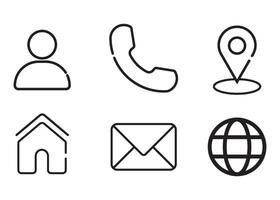 Basic Contact Information Icons Set Design vector