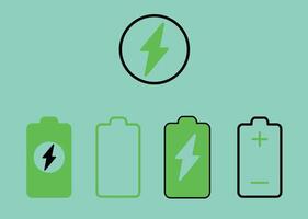 Battery Charging Stages Full, Empty, Charging, Discharged vector