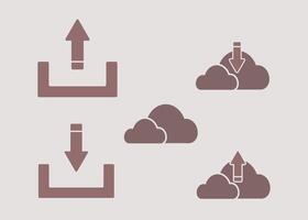Cloud Storage Upload Download Arrow Icons vector