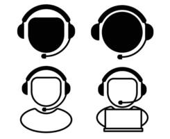 customer service and support icon set containing help contact button and call center or operator service vector