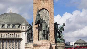 turkey Istanbul 12 may 2023. Taksim Square with Taksim Mousque at the background video