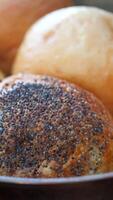 A Variety of Freshly Baked Bread Rolls Displayed Beautifully in a Charming Rustic Setting video