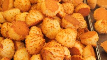Mix of sweet cookies at bakery video