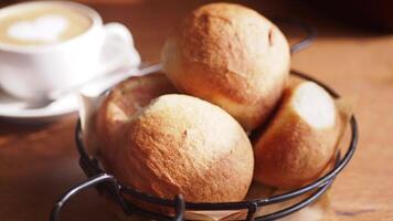 Freshly Baked Bread Rolls Presented in a Beautiful Rustic Basket for Your Enjoyment video