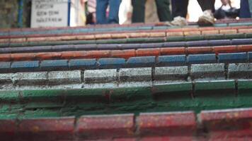 A vivid array of colorful mosaic tiles beautifully showcased on dynamic and vibrant steps video