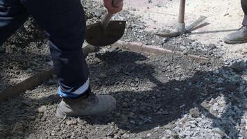 A Construction Site featuring Various Tools and a Rough, Uneven Surface for Work video