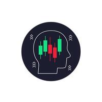 trader or stockbroker icon with candlestick chart vector