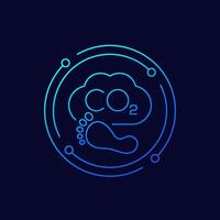 carbon footprint icon, linear design vector