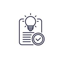 patent certificate line icon, vector