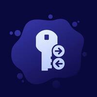 Key exchange icon for apps and web vector
